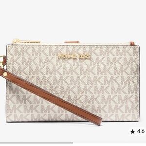 MICHAEL KORS Jet Set Travel Signature Logo Smartphone Wallet NWT